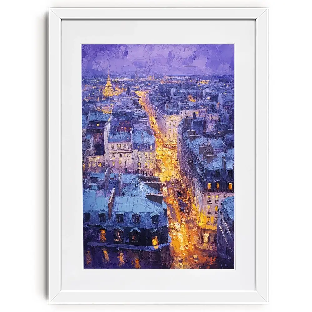 Purple Paris Night Framed Art Print Purple Paris Night Framed Art Print wall art product Tanya Ocean