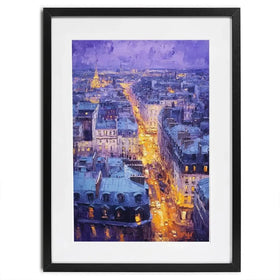 Purple Paris Night Framed Art Print Purple Paris Night Framed Art Print wall art product Tanya Ocean