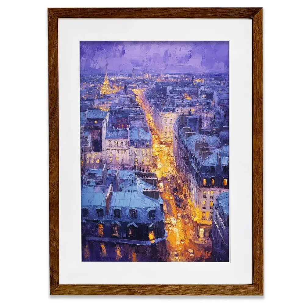 Purple Paris Night Framed Art Print Purple Paris Night Framed Art Print wall art product Tanya Ocean