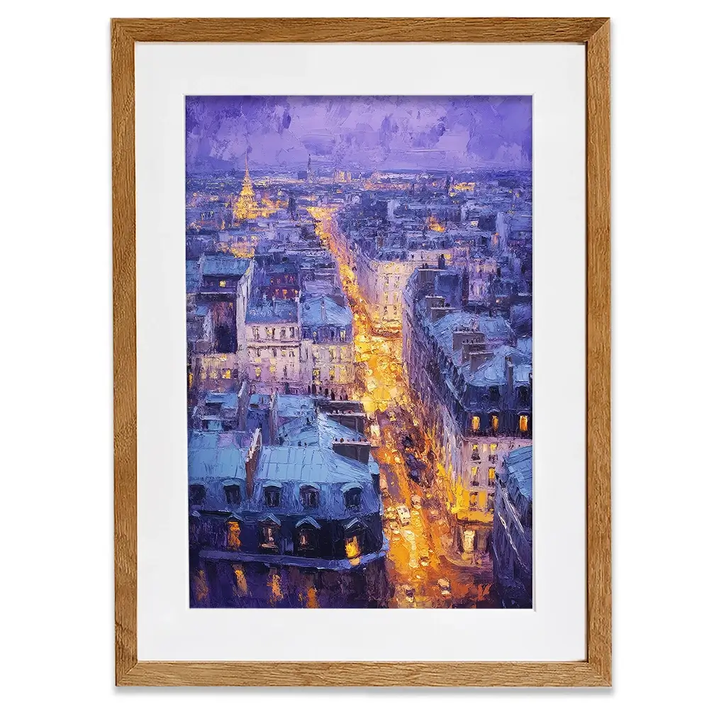 Purple Paris Night Framed Art Print Purple Paris Night Framed Art Print wall art product Tanya Ocean