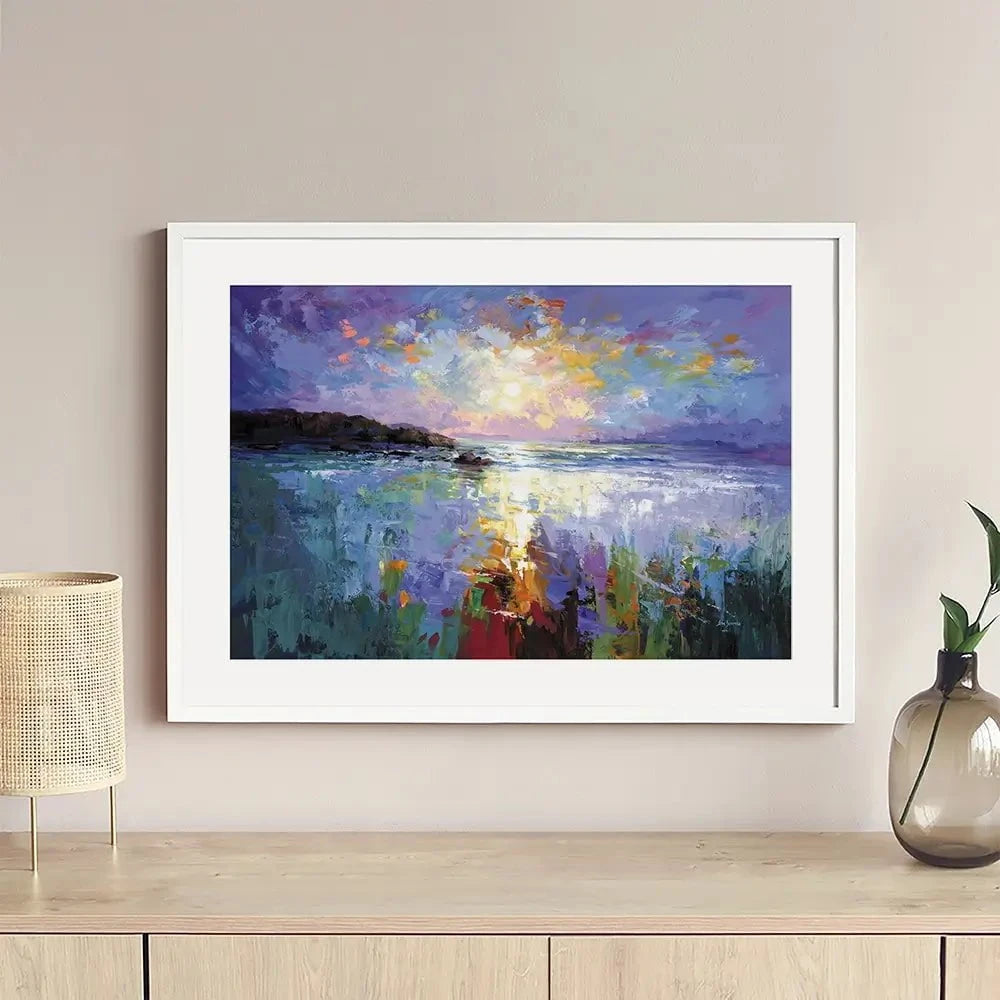 Purple Seascape Framed Art Print Purple Seascape Framed Art Print wall art product Leon Devenice