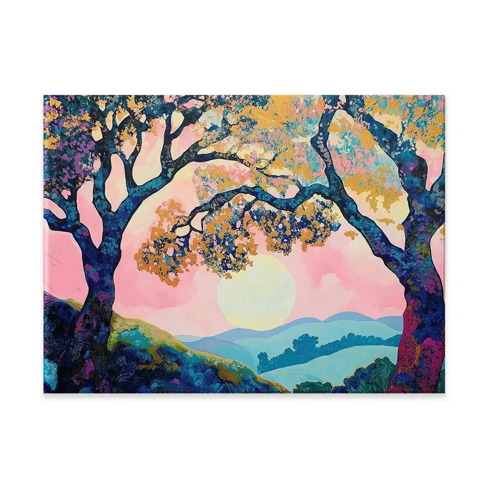 Purple Trees Pink Sunset Canvas Print Purple Trees Pink Sunset Canvas Print wall art product Gina Kelly - Independent