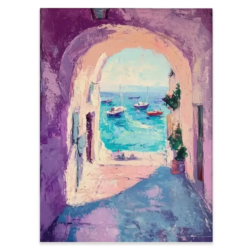 Purple Tunnel To The Sea Canvas Print Purple Tunnel To The Sea Canvas Print wall art product Tanya Ocean