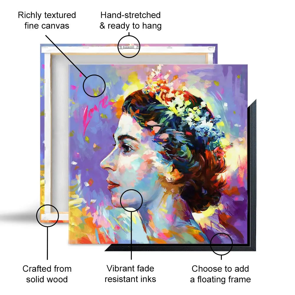 Queen Elizabeth Oversized Square Canvas Print Queen Elizabeth Oversized Square Canvas Print wall art product Leon Devenice