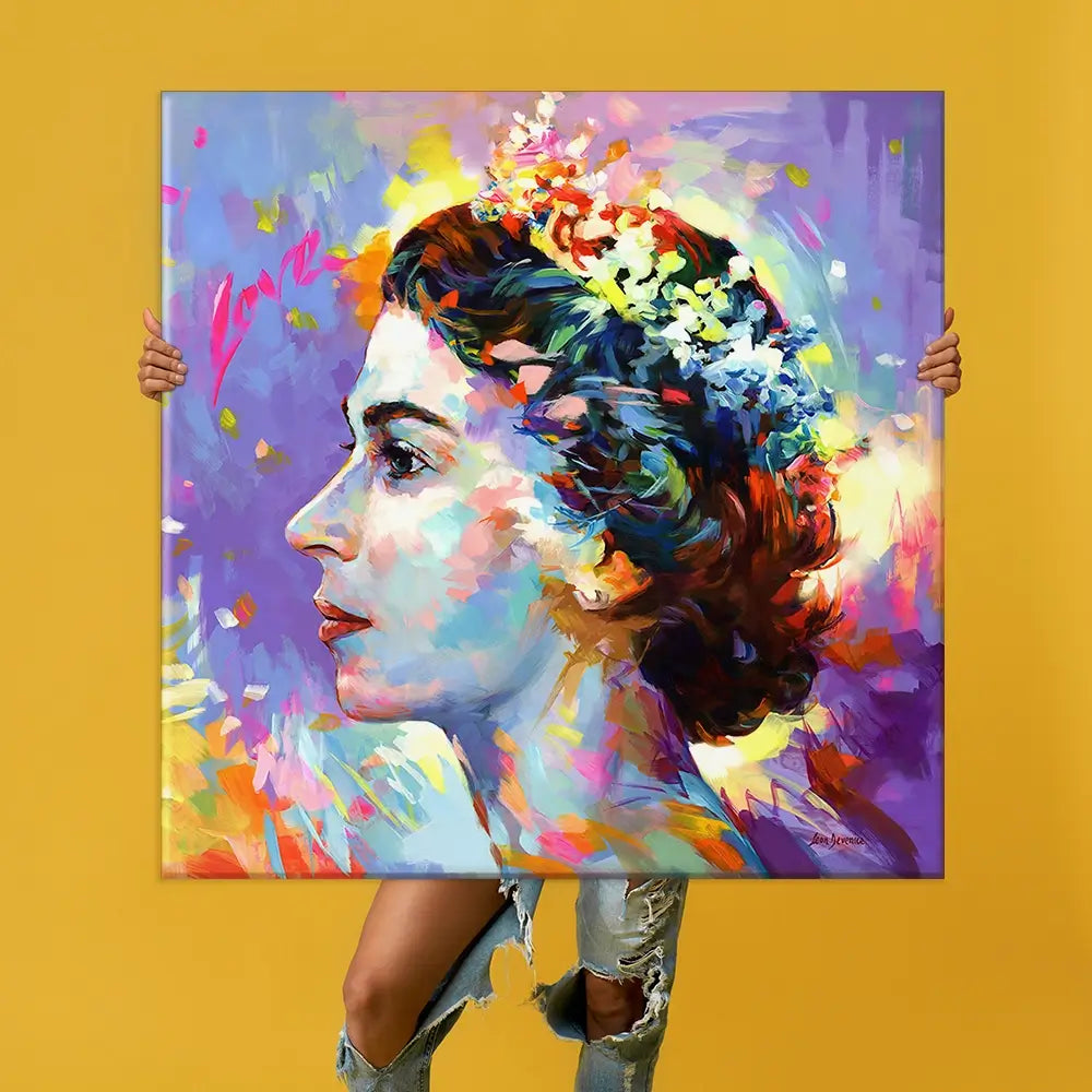 Queen Elizabeth Oversized Square Canvas Print Queen Elizabeth Oversized Square Canvas Print wall art product Leon Devenice