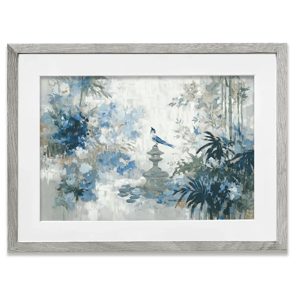 Quiet Garden Pagoda Reverie Framed Art Print Quiet Garden Pagoda Reverie Framed Art Print wall art product Chromatic Storm Studio