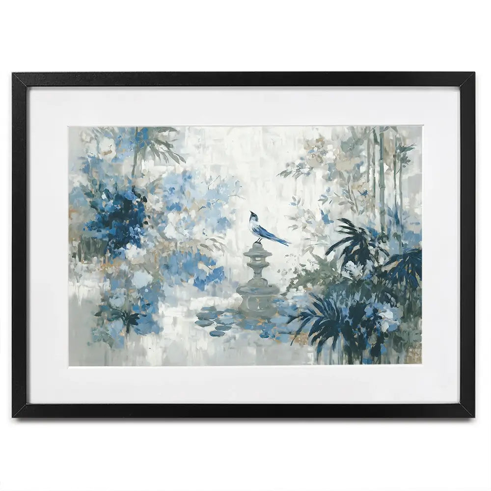 Quiet Garden Pagoda Reverie Framed Art Print Quiet Garden Pagoda Reverie Framed Art Print wall art product Chromatic Storm Studio