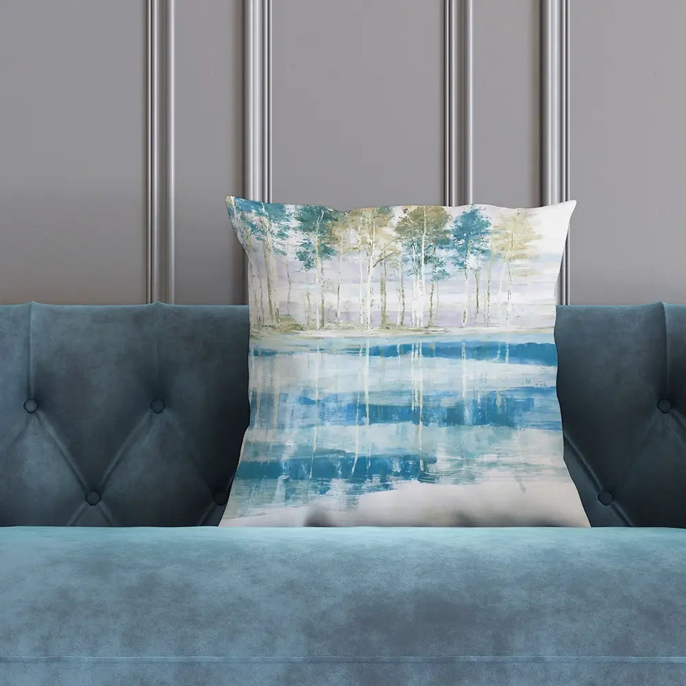 Quiet Lake Tree Reflection Cushion Quiet Lake Tree Reflection Cushion wall art product Chromatic Storm Studio