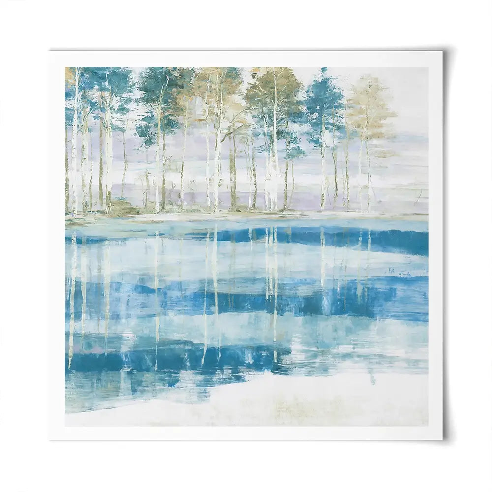 Quiet Lake Tree Reflection Square Art Print Quiet Lake Tree Reflection Square Art Print wall art product Chromatic Storm Studio