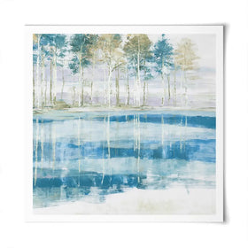 Quiet Lake Tree Reflection Square Art Print Quiet Lake Tree Reflection Square Art Print wall art product Chromatic Storm Studio