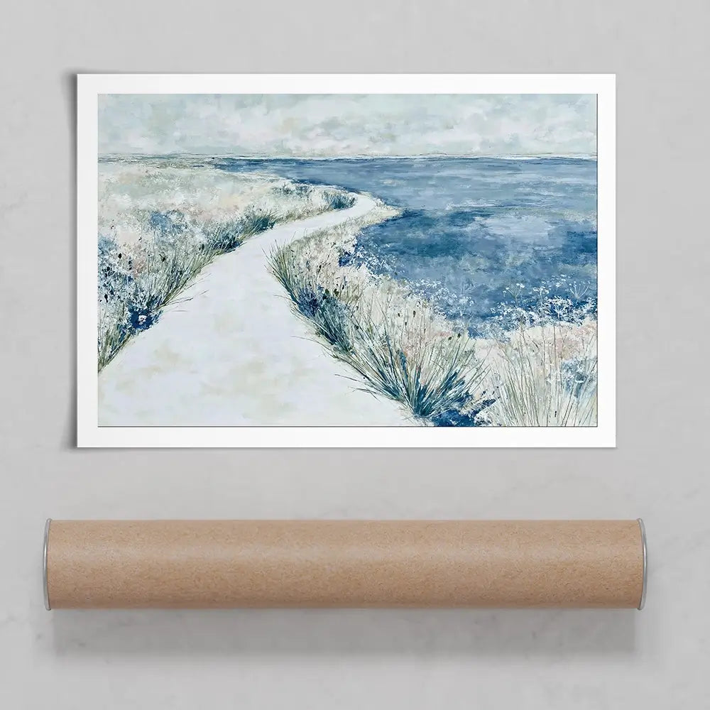 Quiet Shoreline Walk Art Print Quiet Shoreline Walk Art Print wall art product Chromatic Storm Studio
