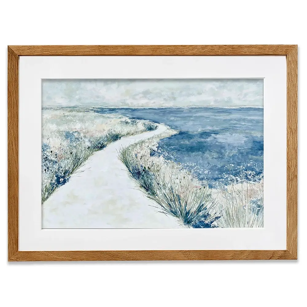 Quiet Shoreline Walk Framed Art Print Quiet Shoreline Walk Framed Art Print wall art product Chromatic Storm Studio