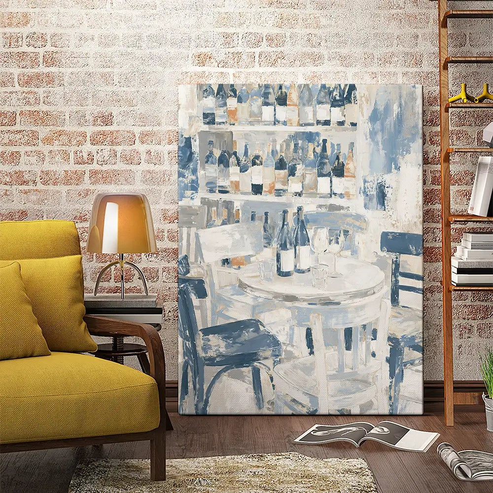 Quiet Wine Bar Afternoon Canvas Print Quiet Wine Bar Afternoon Canvas Print wall art product Chromatic Storm Studio