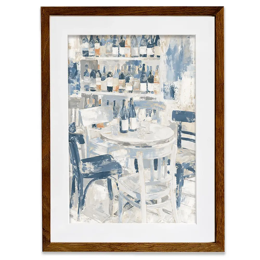 Quiet Wine Bar Afternoon Framed Art Print Quiet Wine Bar Afternoon Framed Art Print wall art product Chromatic Storm Studio