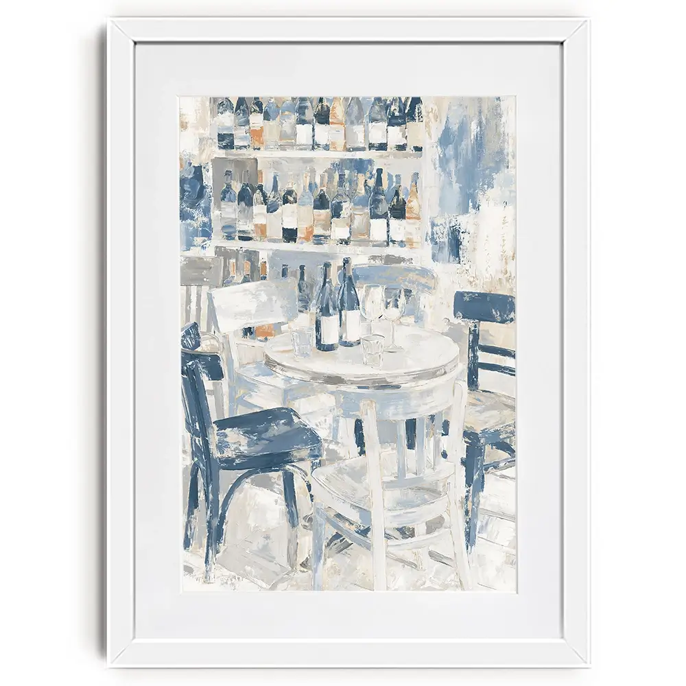 Quiet Wine Bar Afternoon Framed Art Print Quiet Wine Bar Afternoon Framed Art Print wall art product Chromatic Storm Studio
