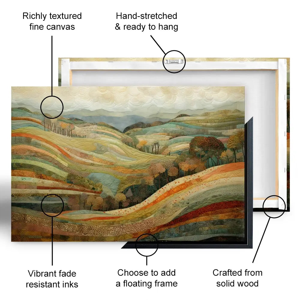 Quilted Autumn Landscape Canvas Print Quilted Autumn Landscape Canvas Print wall art product RileyB - Independent