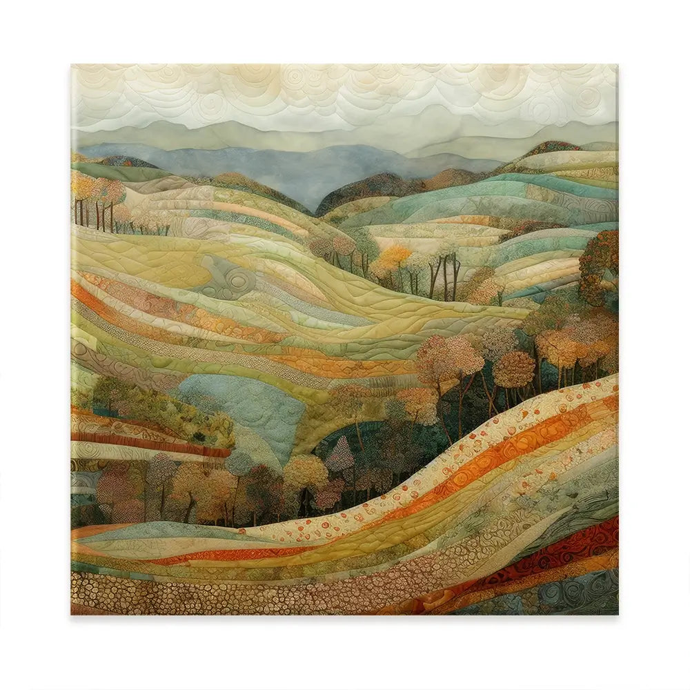 Quilted Autumn Landscape Oversized Canvas Print Quilted Autumn Landscape Oversized Canvas Print wall art product Art Print Shop