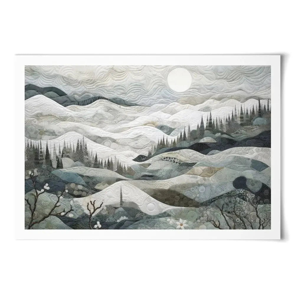 Quilted Winter Landscape 1 Art Print Quilted Winter Landscape 1 Art Print wall art product RileyB - Independent