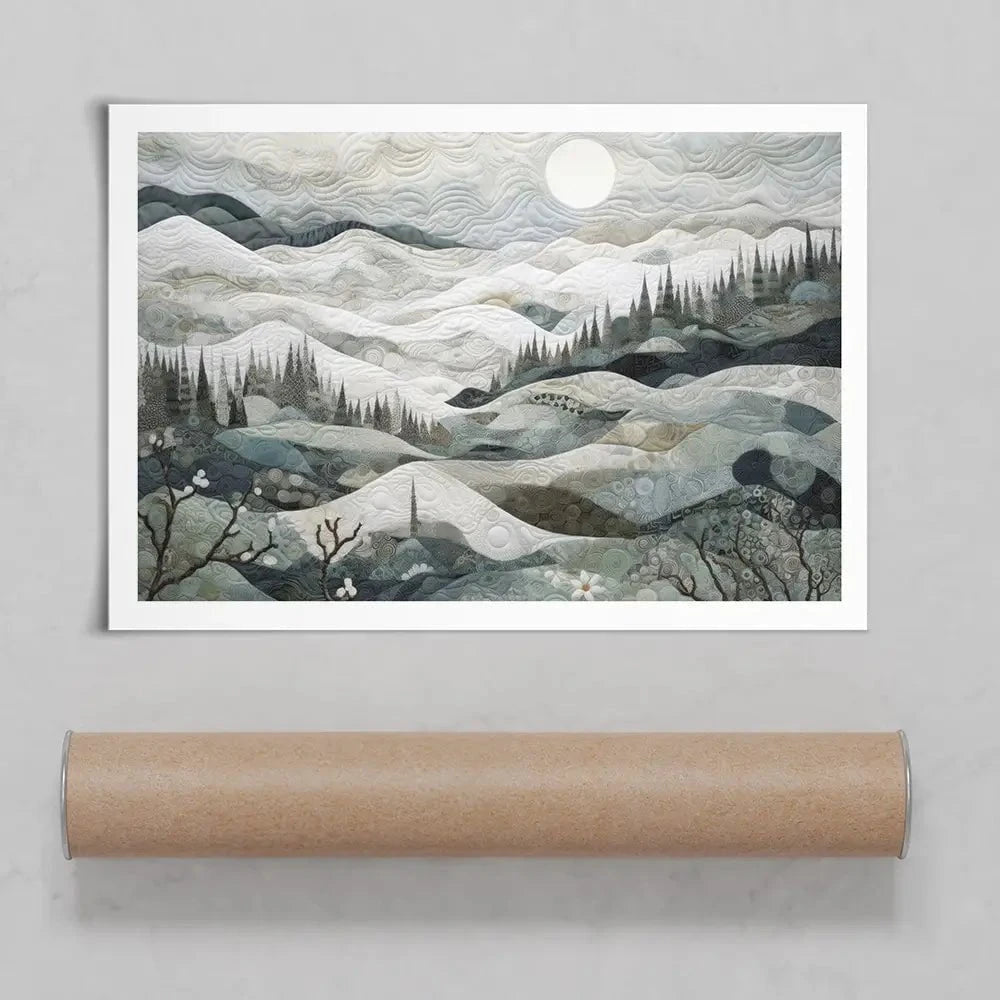 Quilted Winter Landscape 1 Art Print Quilted Winter Landscape 1 Art Print wall art product RileyB - Independent