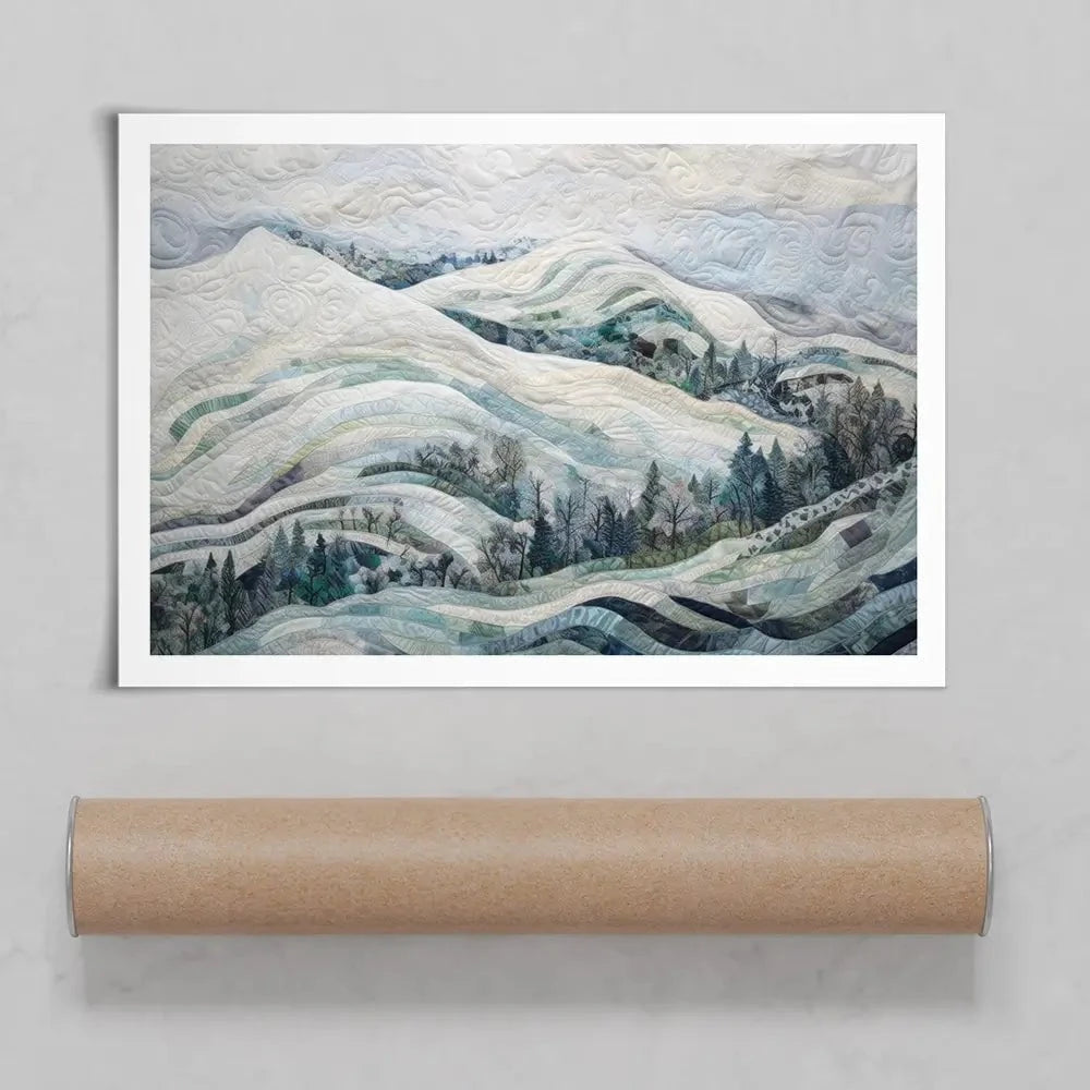 Quilted Winter Landscape 3 Art Print Quilted Winter Landscape 3 Art Print wall art product RileyB - Independent