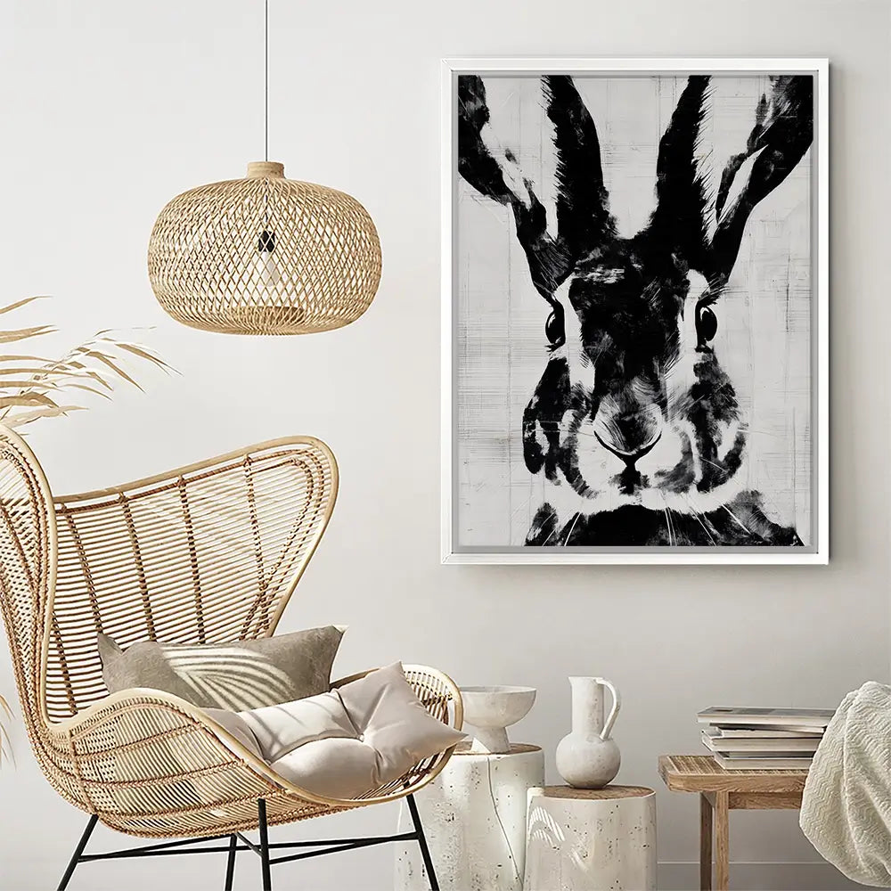 Rabbit Close Gaze Canvas Print Rabbit Close Gaze Canvas Print wall art product Chromatic Storm Studio