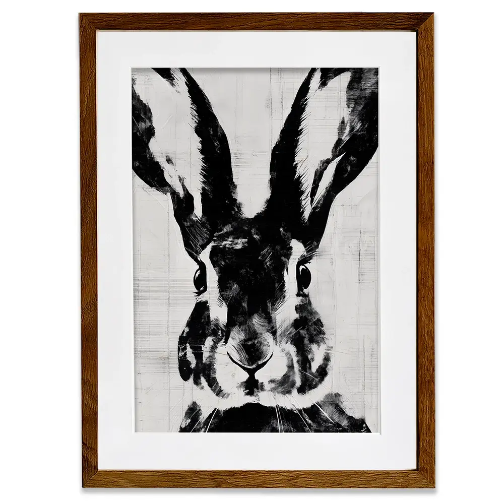 Rabbit Close Gaze Framed Art Print Rabbit Close Gaze Framed Art Print wall art product Chromatic Storm Studio