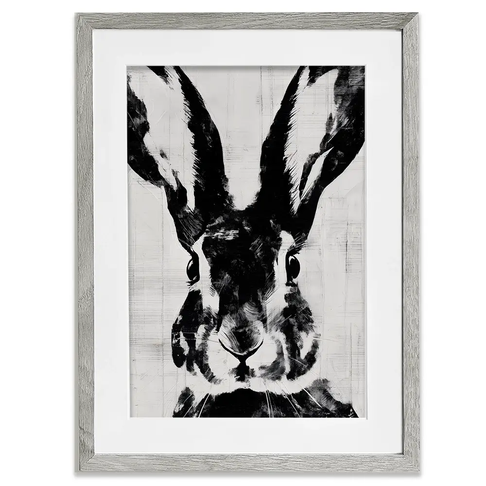 Rabbit Close Gaze Framed Art Print Rabbit Close Gaze Framed Art Print wall art product Chromatic Storm Studio