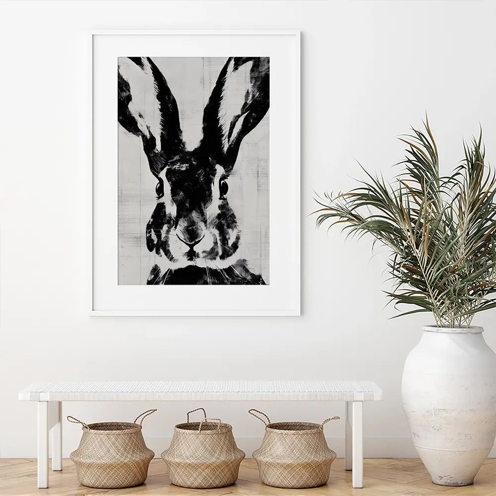 Rabbit Close Gaze Framed Art Print Rabbit Close Gaze Framed Art Print wall art product Chromatic Storm Studio