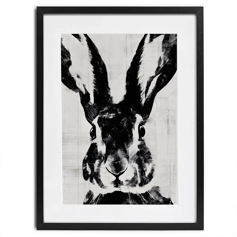 Rabbit Close Gaze Framed Art Print Rabbit Close Gaze Framed Art Print wall art product Chromatic Storm Studio