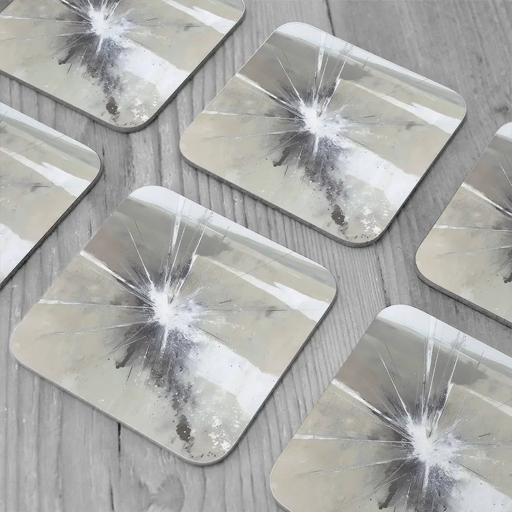 Radiant Burst Abstract Coaster Set Radiant Burst Abstract Coaster Set wall art product Chromatic Storm Studio