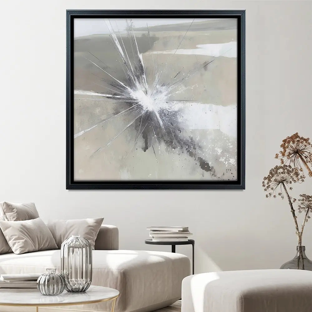 Radiant Burst Abstract Square Canvas Print Radiant Burst Abstract Square Canvas Print wall art product Chromatic Storm Studio
