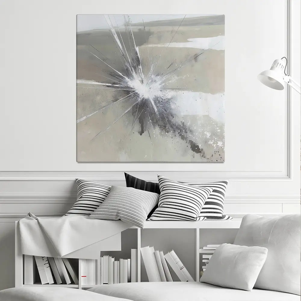 Radiant Burst Abstract Square Canvas Print Radiant Burst Abstract Square Canvas Print wall art product Chromatic Storm Studio