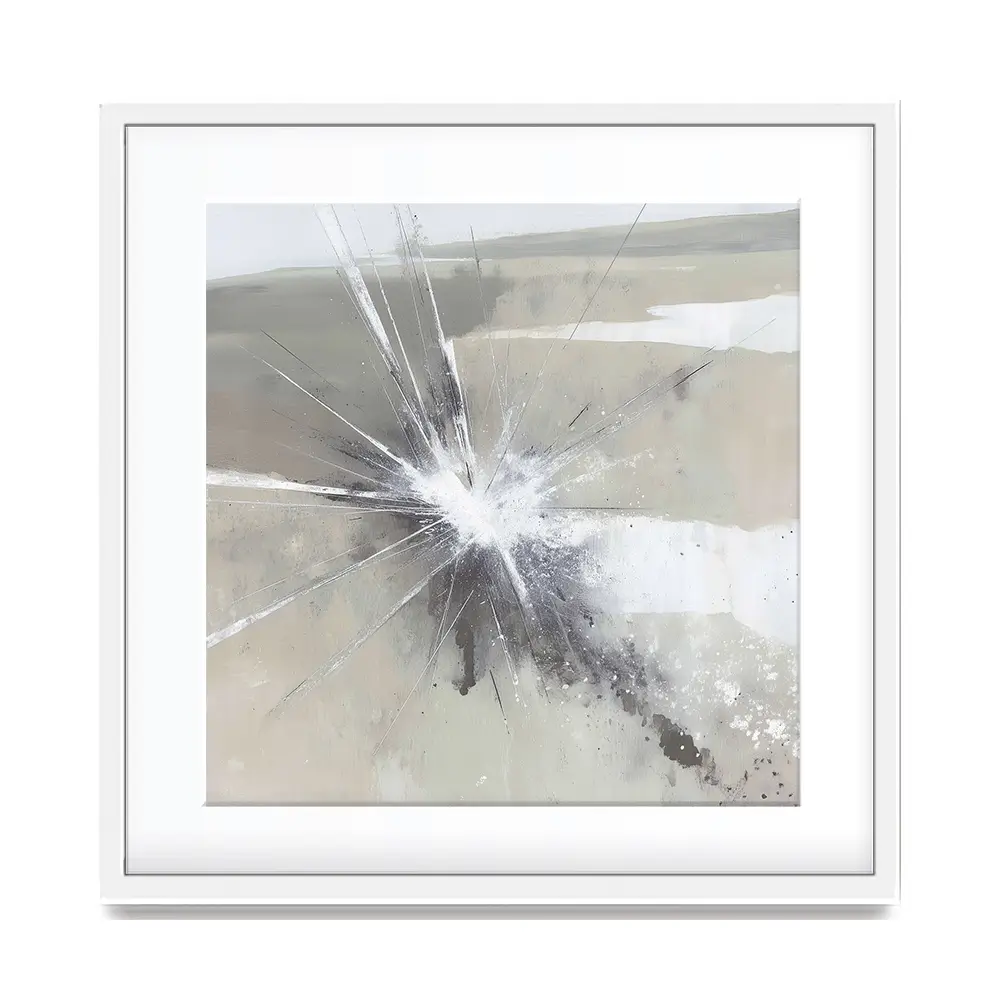 Radiant Burst Abstract Square Framed Art Print Radiant Burst Abstract Square Framed Art Print wall art product Chromatic Storm Studio