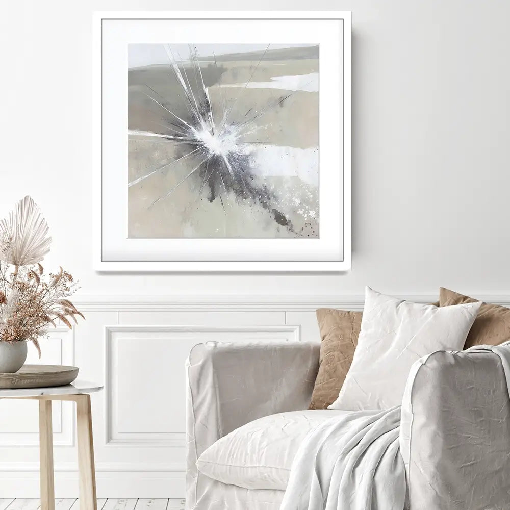 Radiant Burst Abstract Square Framed Art Print Radiant Burst Abstract Square Framed Art Print wall art product Chromatic Storm Studio