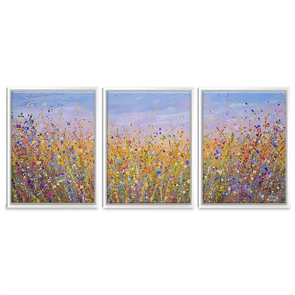 Radiant Meadow Trio Canvas Print Radiant Meadow Trio Canvas Print wall art product Olga Tkachyk