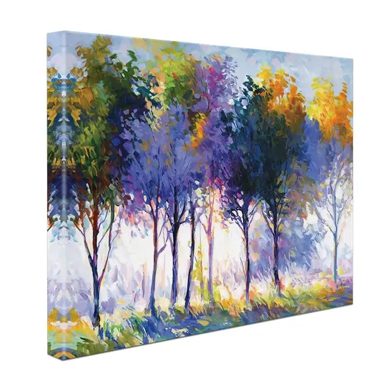 Radiant Trees In The Glowing Morning Canvas Print Radiant Trees In The Glowing Morning Canvas Print wall art product Leon Devenice