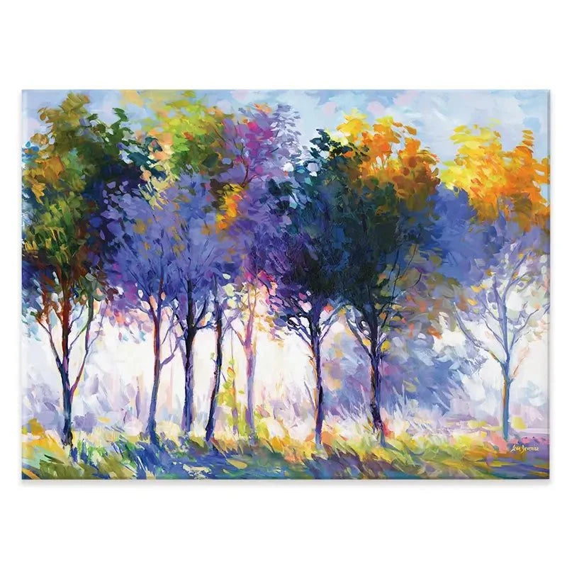 Radiant Trees In The Glowing Morning Canvas Print Radiant Trees In The Glowing Morning Canvas Print wall art product Leon Devenice