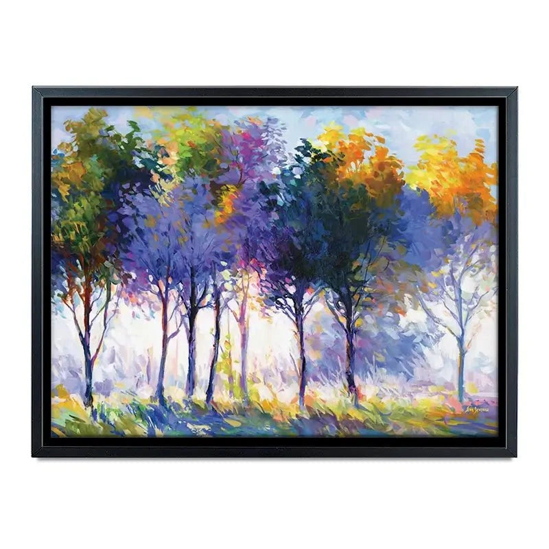 Radiant Trees In The Glowing Morning Canvas Print Radiant Trees In The Glowing Morning Canvas Print wall art product Leon Devenice