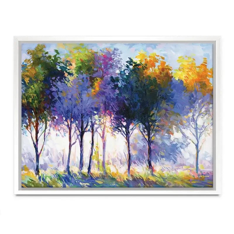 Radiant Trees In The Glowing Morning Canvas Print Radiant Trees In The Glowing Morning Canvas Print wall art product Leon Devenice