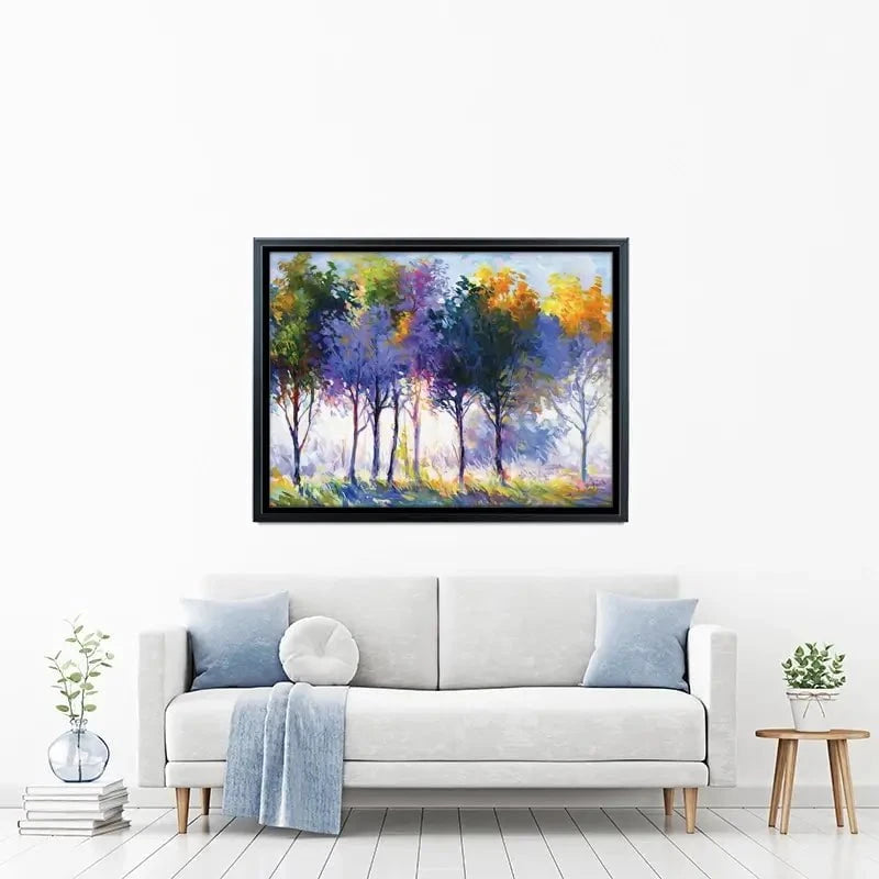 Radiant Trees In The Glowing Morning Canvas Print Radiant Trees In The Glowing Morning Canvas Print wall art product Leon Devenice