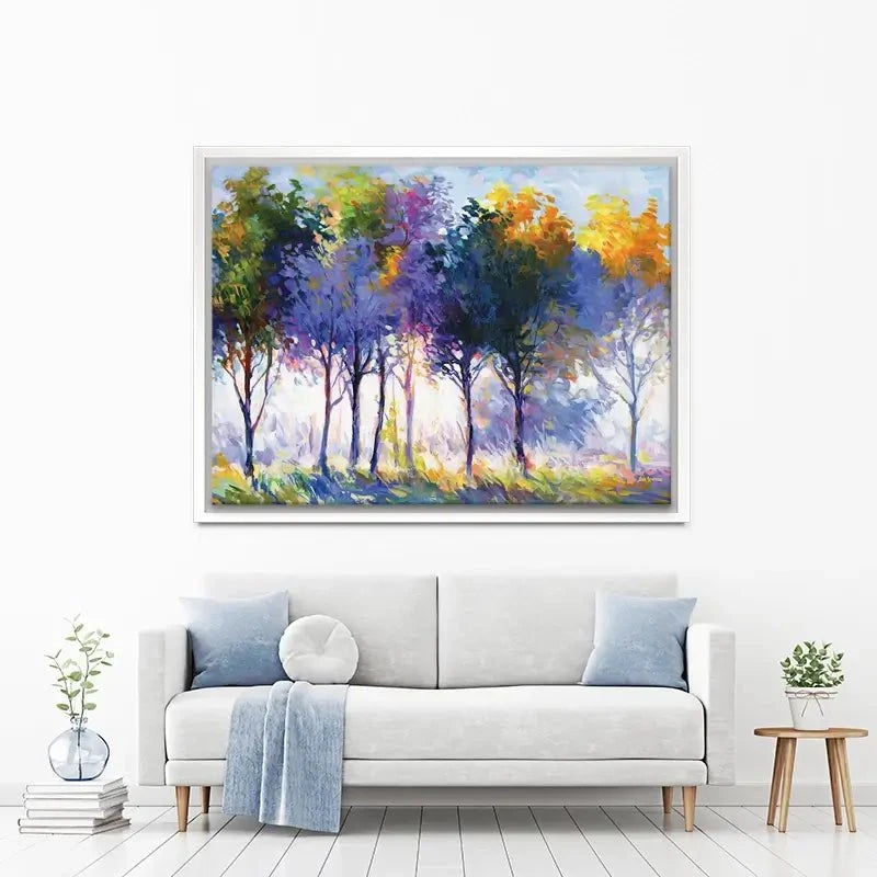 Radiant Trees In The Glowing Morning Canvas Print Radiant Trees In The Glowing Morning Canvas Print wall art product Leon Devenice