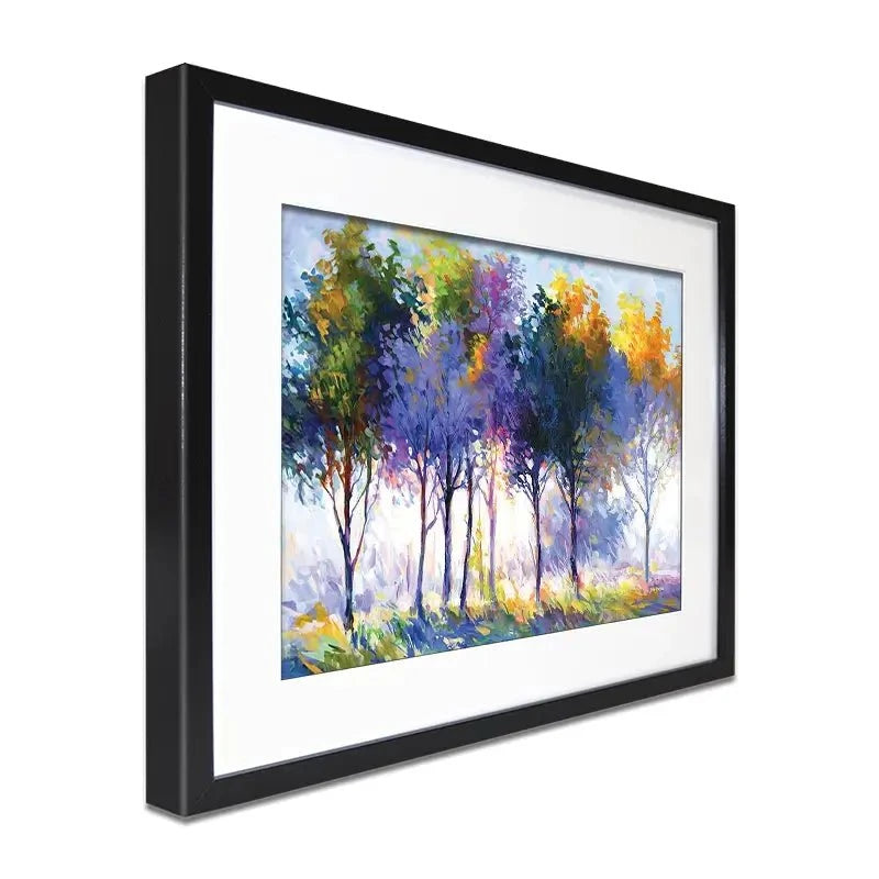 Radiant Trees In The Glowing Morning Framed Art Print Radiant Trees In The Glowing Morning Framed Art Print wall art product Leon Devenice