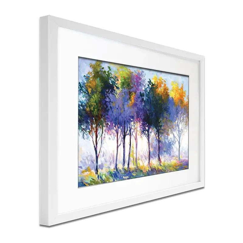 Radiant Trees In The Glowing Morning Framed Art Print Radiant Trees In The Glowing Morning Framed Art Print wall art product Leon Devenice