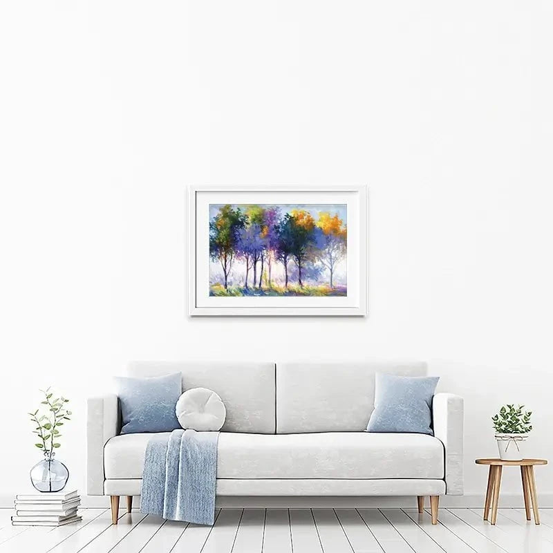 Radiant Trees In The Glowing Morning Framed Art Print Radiant Trees In The Glowing Morning Framed Art Print wall art product Leon Devenice