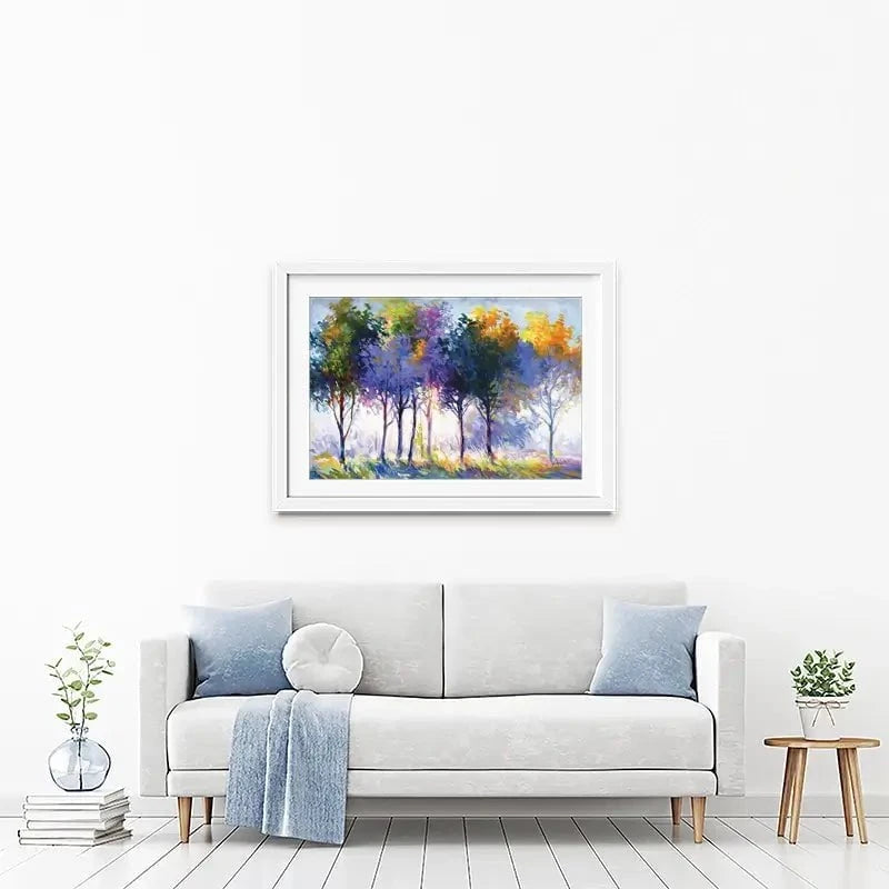 Radiant Trees In The Glowing Morning Framed Art Print Radiant Trees In The Glowing Morning Framed Art Print wall art product Leon Devenice