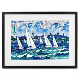 Raging Regatta Framed Art Print Raging Regatta Framed Art Print wall art product David Alexander Elder
