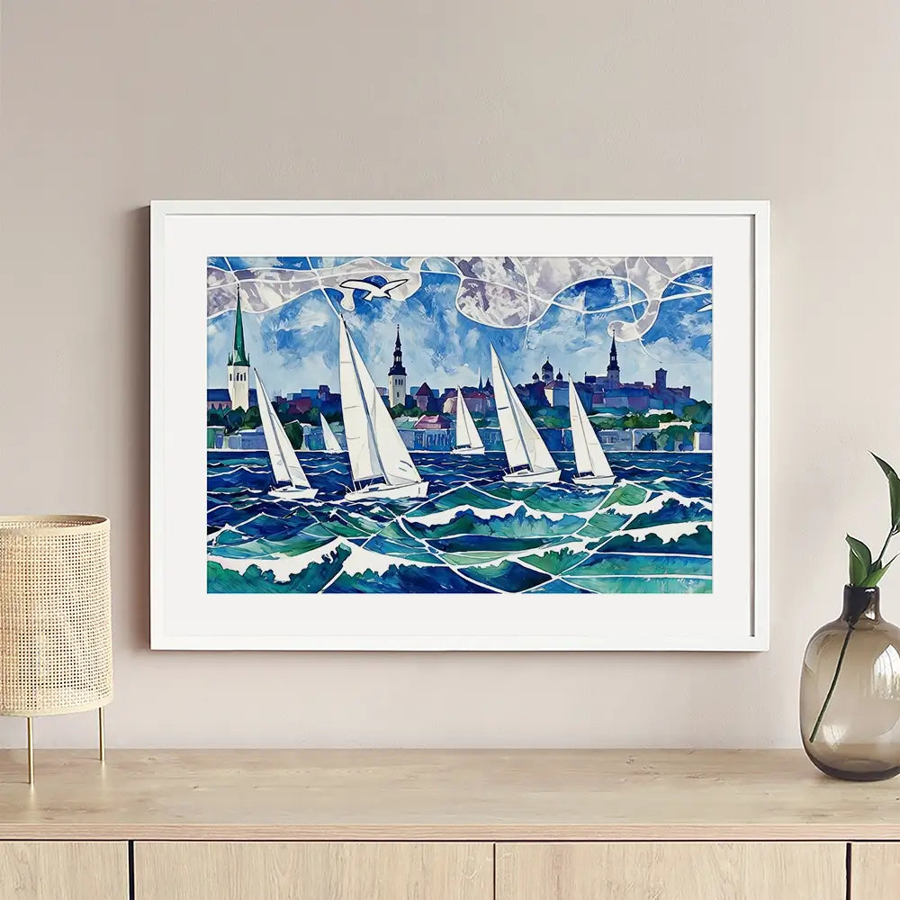Raging Regatta Framed Art Print Raging Regatta Framed Art Print wall art product David Alexander Elder