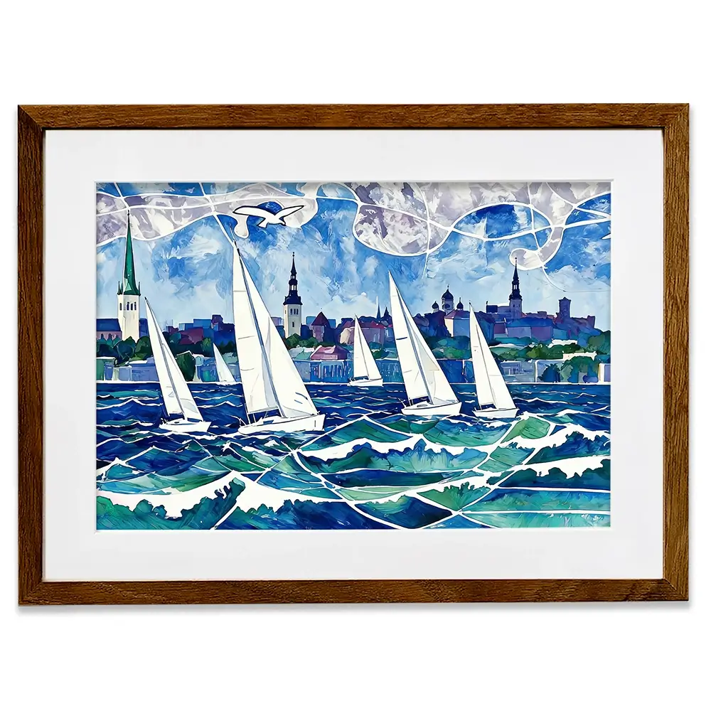 Raging Regatta Framed Art Print Raging Regatta Framed Art Print wall art product David Alexander Elder