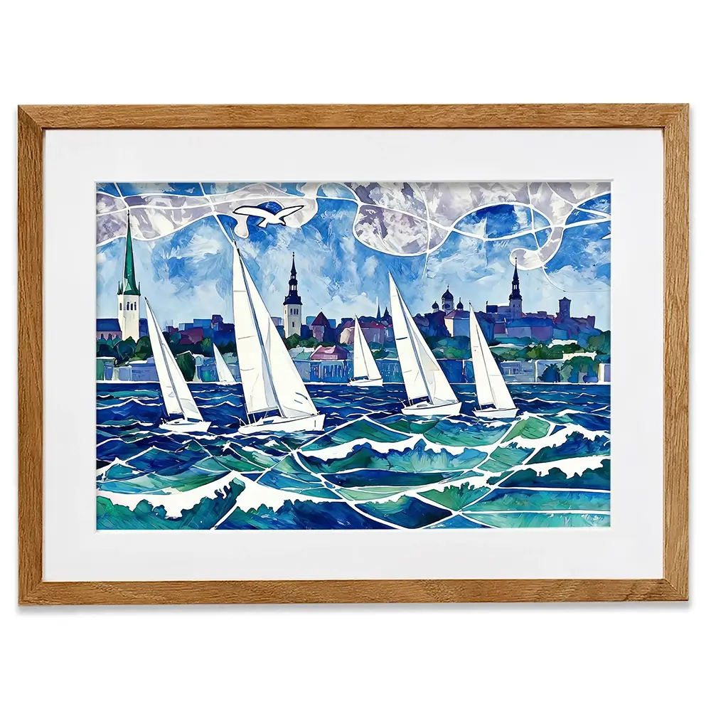Raging Regatta Framed Art Print Raging Regatta Framed Art Print wall art product David Alexander Elder