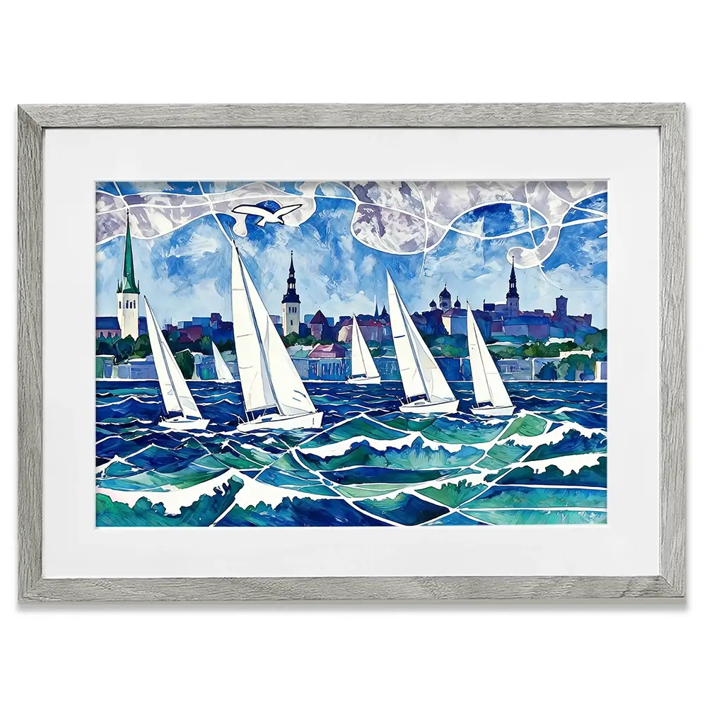 Raging Regatta Framed Art Print Raging Regatta Framed Art Print wall art product David Alexander Elder